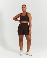 LUXE BIKER SHORTS V2 - DEEP BROWN