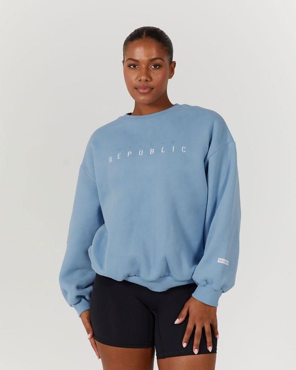 OVERSIZED HOODIE - AZURE BLUE – MUSCLE REPUBLIC