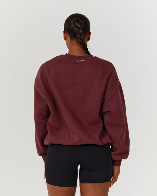 OVERSIZED CREW - BURGUNDY