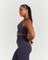 SEAMLESS CROSS OVER BRA - DUSTY PURPLE
