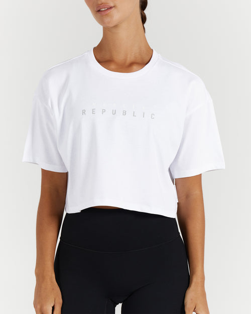 LOOSE CROP TEE - WHITE