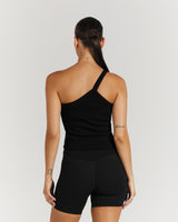 CARA RIB TANK TOP - BLACK