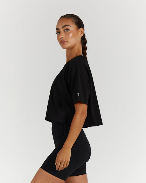 BASE CROP TEE - BLACK