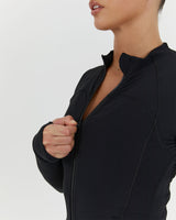 SCULPT ZIP UP JACKET - BLACK