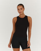 FORM RIBBED TANK TOP - BLACK