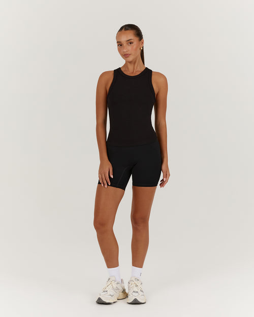 FORM RIBBED TANK TOP - BLACK