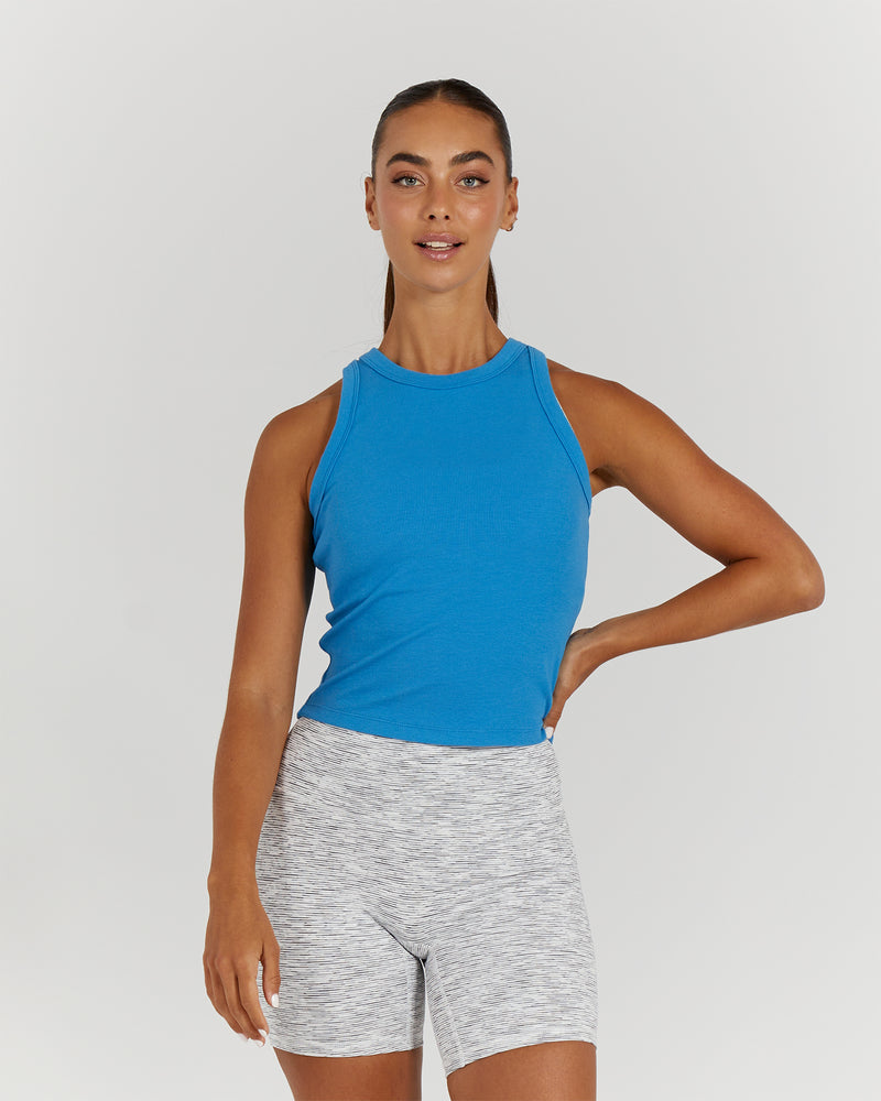 FORM RIBBED TANK TOP - BLUE