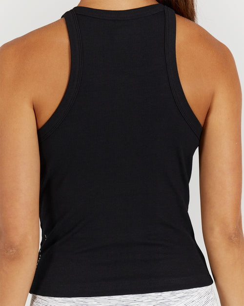 AGILITY RIBBED TANK TOP - BLACK