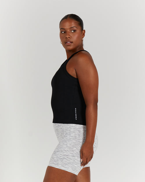 AGILITY RIBBED TANK TOP - BLACK