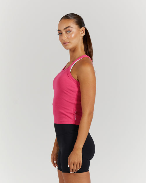 AGILITY RIBBED TANK TOP - HOT PINK