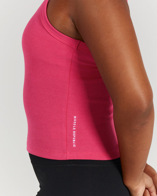 AGILITY RIBBED TANK TOP - HOT PINK