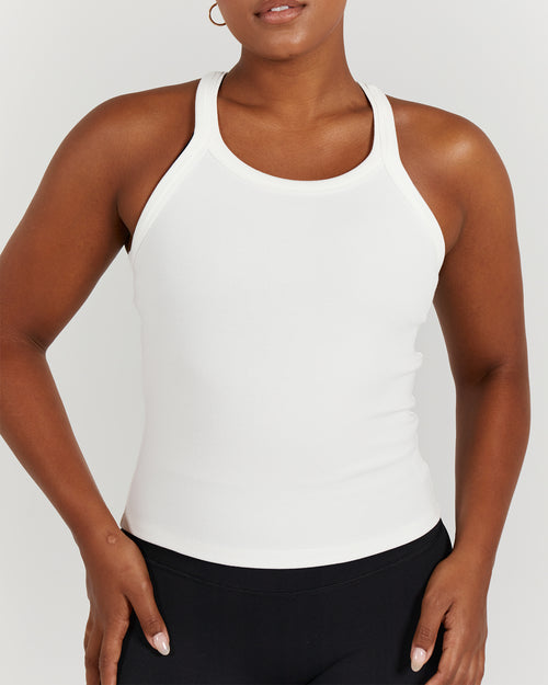 AGILITY RIBBED TANK TOP - OFF WHITE