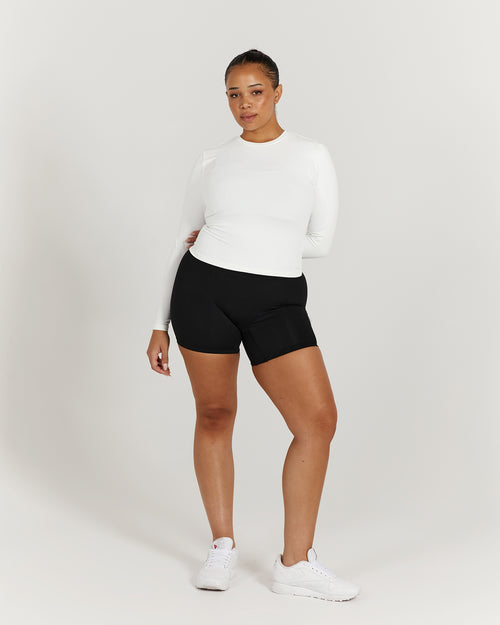 ATHLEISURE LONG SLEEVE TOP - OFF WHITE