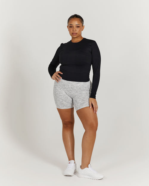 ATHLEISURE LONG SLEEVE TOP - BLACK