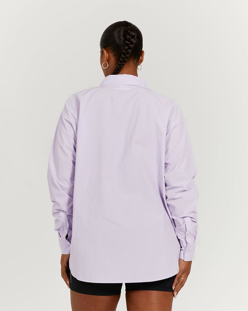 OVERSIZED BUTTON UP SHIRT - LIGHT LILAC