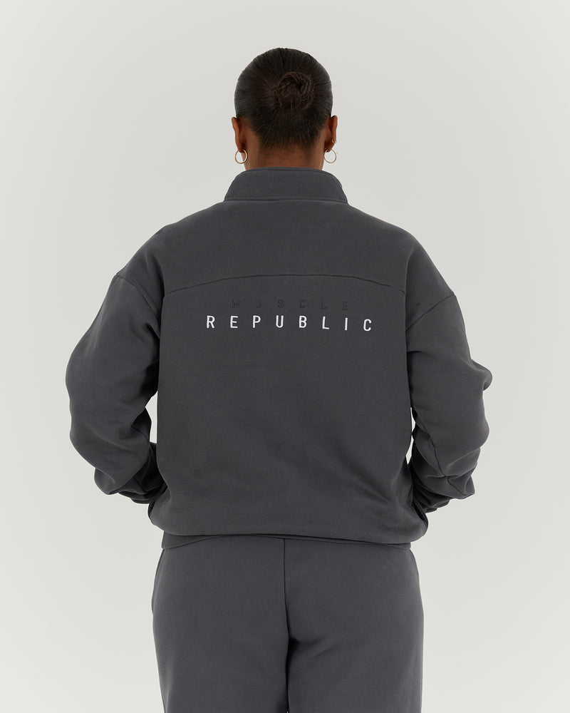 QUARTER ZIP JUMPER - MINERAL