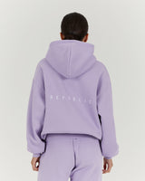 OVERSIZED ZIP UP HOODIE LAVENDER MUSCLE REPUBLIC