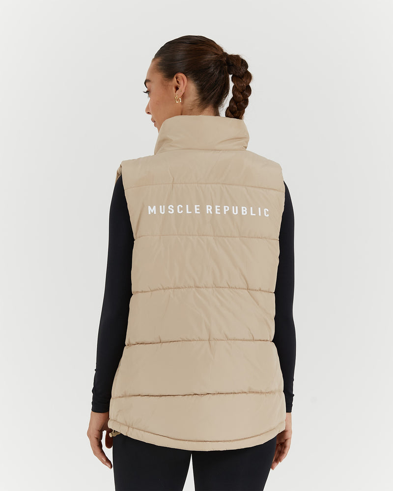 ELEMENTAL PUFFER VEST - BEIGE