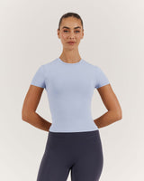 ATHLEISURE TOP - POWDER BLUE