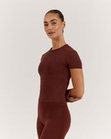 ATHLEISURE TOP - CHOCOLATE