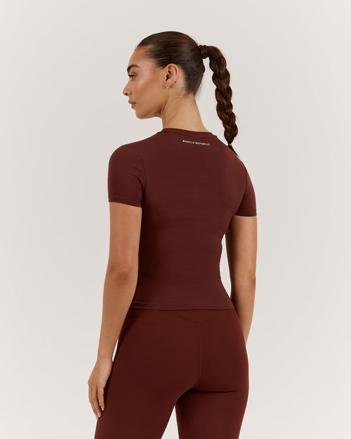 ATHLEISURE TOP - CHOCOLATE