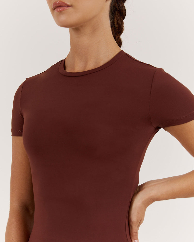 ATHLEISURE TOP - CHOCOLATE