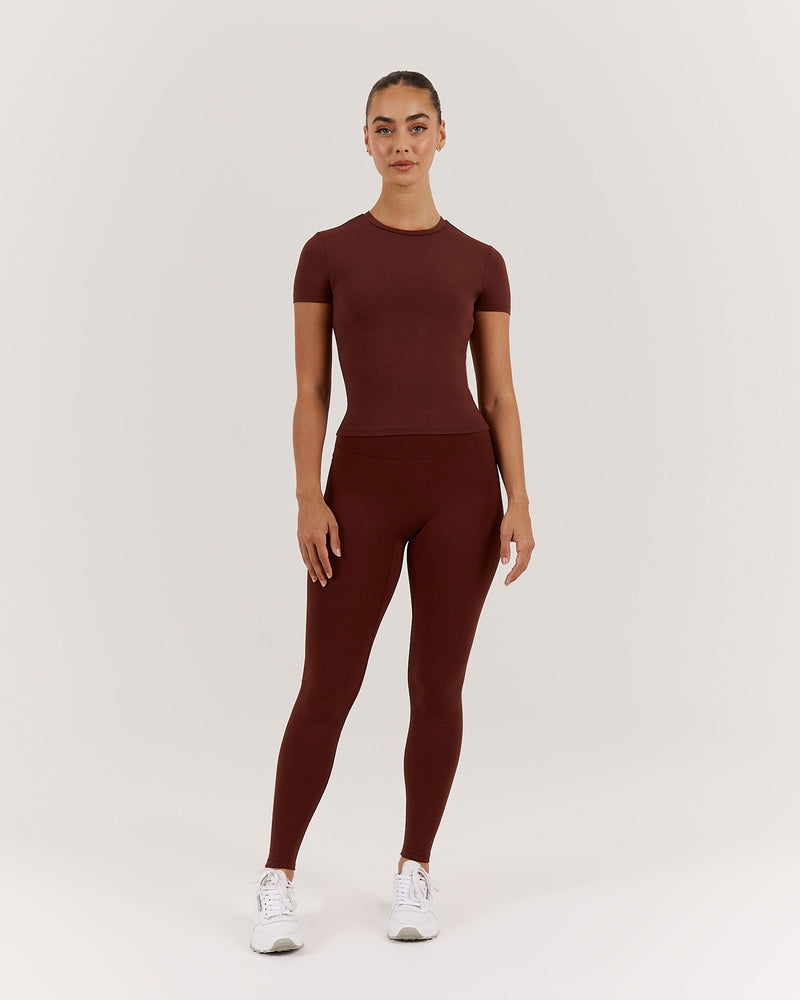 ATHLEISURE TOP - CHOCOLATE