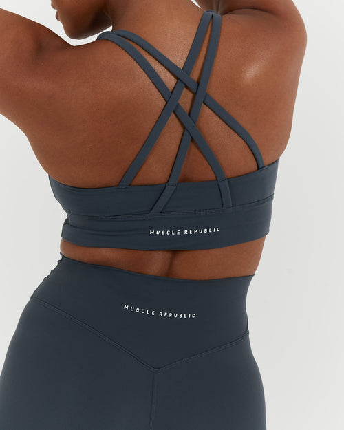 LUXE STRAPPY BRA - ALLOY