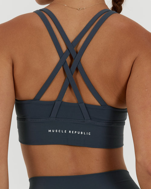 LUXE STRAPPY BRA - ALLOY