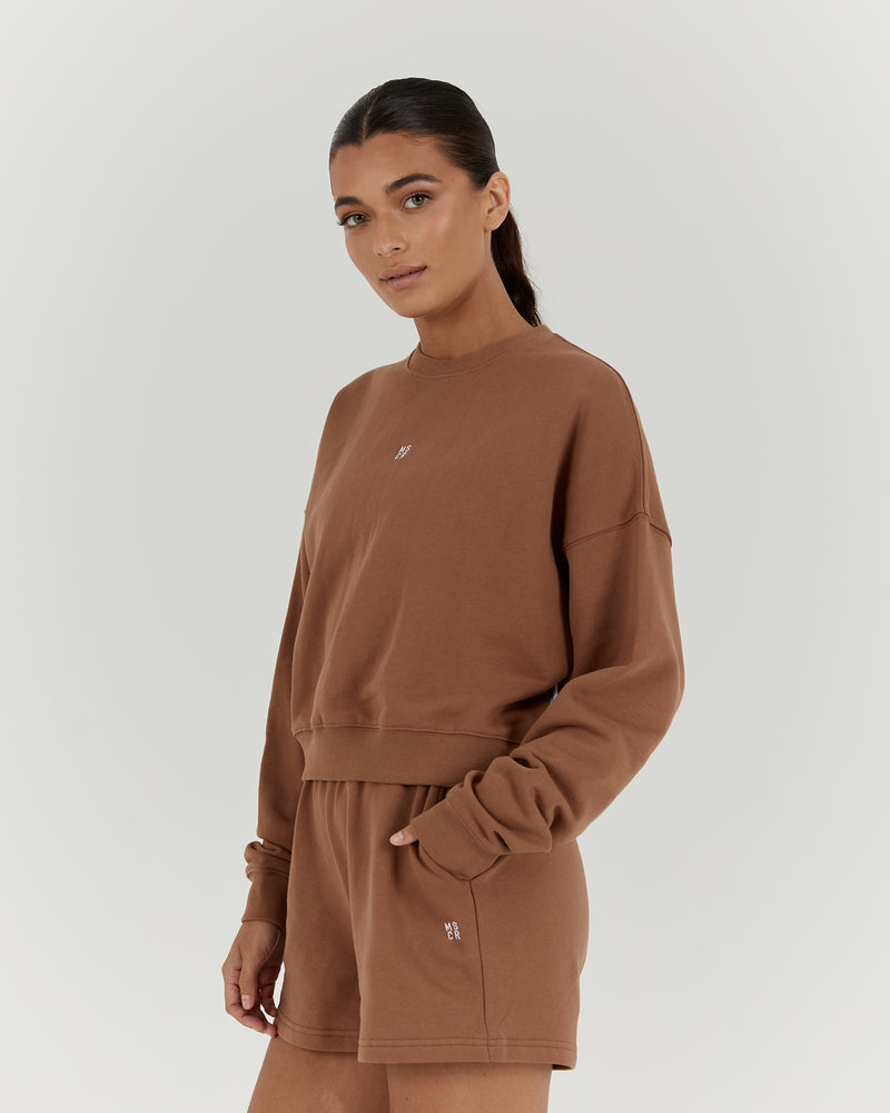 LEISURE CREW JUMPER - MOCHA