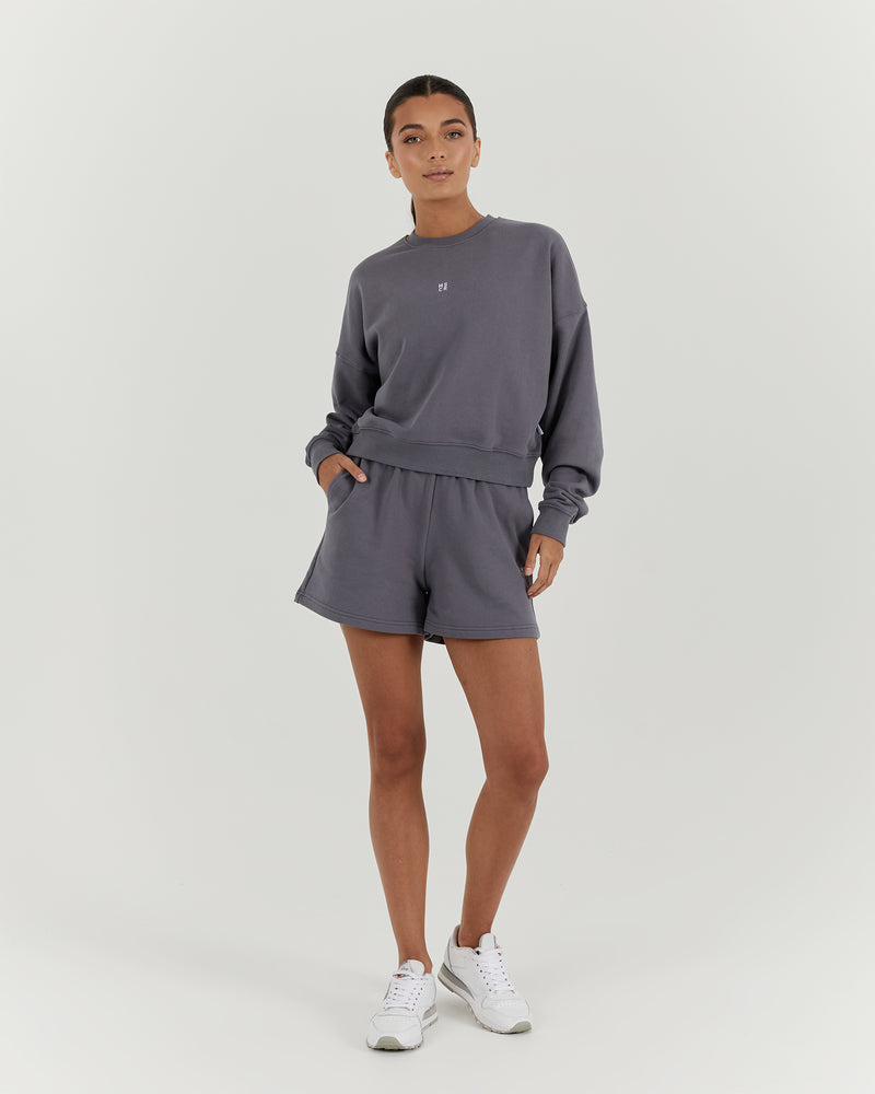 LEISURE CREW JUMPER - SHADOW – MUSCLE REPUBLIC