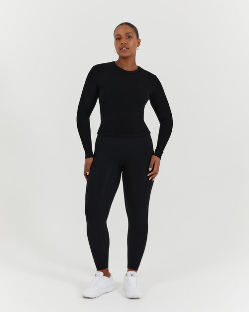 STANCE RIBBED LONG SLEEVE TOP - BLACK