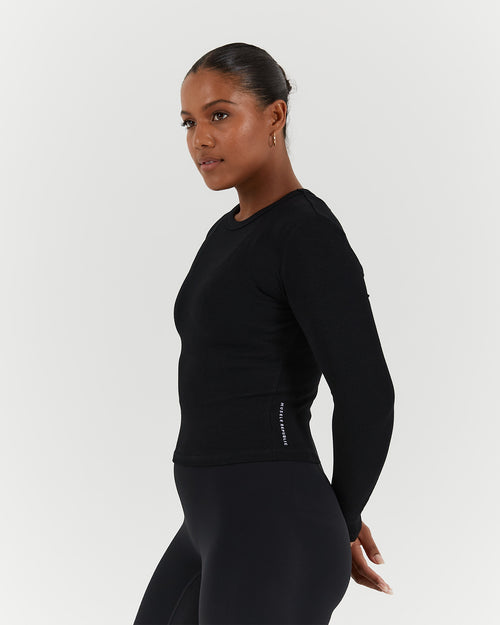 STANCE RIBBED LONG SLEEVE TOP - BLACK