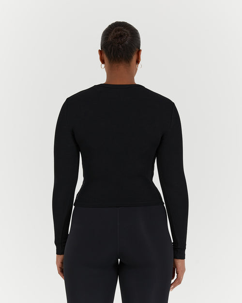 STANCE RIBBED LONG SLEEVE TOP - BLACK