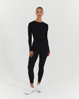 STANCE RIBBED LONG SLEEVE TOP - BLACK