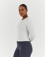 STANCE RIBBED LONG SLEEVE TOP - SNOW GREY