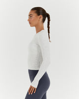 STANCE RIBBED LONG SLEEVE TOP - SNOW GREY