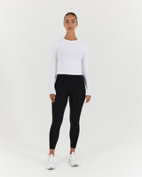 STANCE RIBBED LONG SLEEVE TOP - WHITE