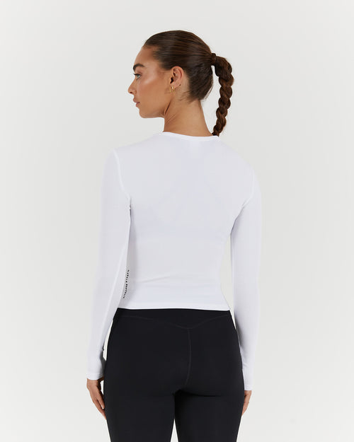 STANCE RIBBED LONG SLEEVE TOP - WHITE