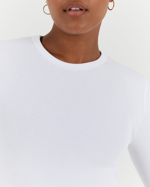 STANCE RIBBED LONG SLEEVE TOP - WHITE