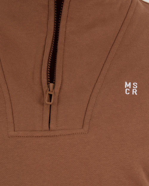 LEISURE 1/4 ZIP JUMPER - MOCHA