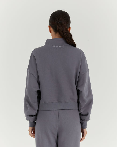 LEISURE 1/4 ZIP JUMPER - SHADOW