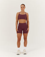 SCULPT POCKET BIKER SHORTS - MALBEC