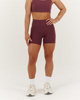 SCULPT POCKET BIKER SHORTS - MALBEC