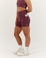 SCULPT POCKET BIKER SHORTS - MALBEC