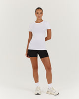 MYLA FITTED SHORT SLEEVE - WHITE