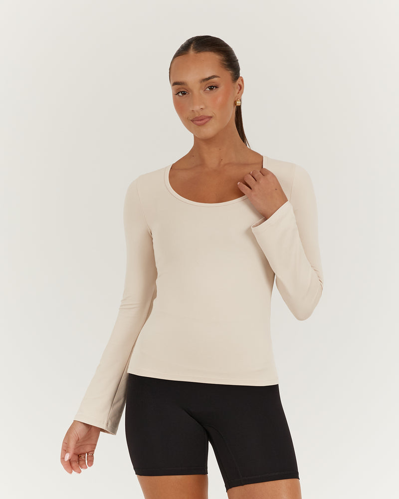 REFORM FLARE SLEEVE TOP - CREME