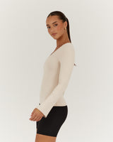 REFORM FLARE SLEEVE TOP - CREME