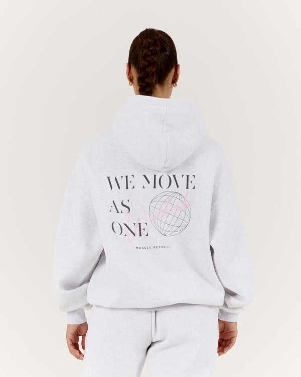 WE MOVE AS ONE HOODIE - SNOW GREY