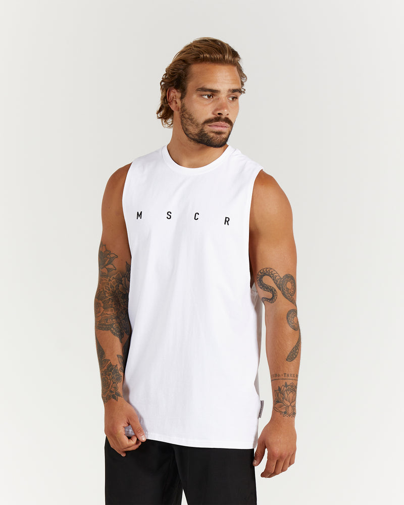 White Rocker Tank ROCKY MUSCLE TANK - WHITE – MUSCLE REPUBLIC